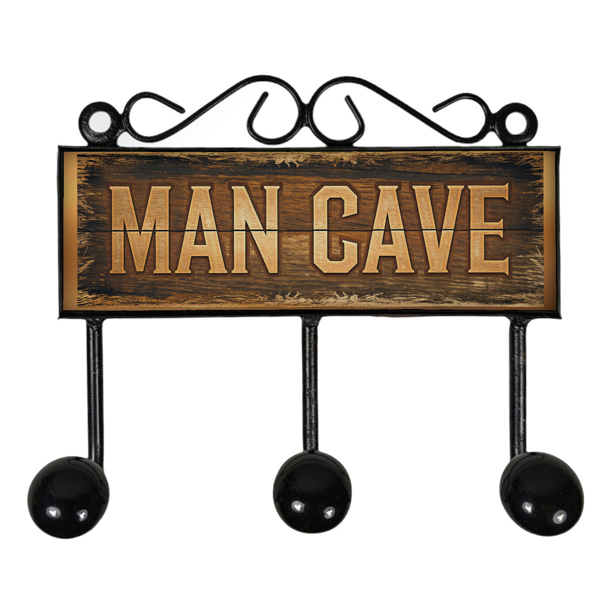 Rustikales Holzdesign Man Cave Kleiderhaken Leiste mit 3 Haken