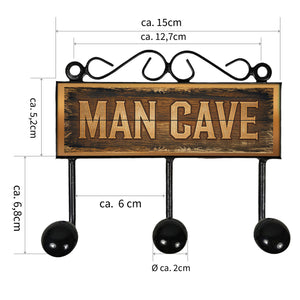 Rustikales Holzdesign Man Cave Kleiderhaken Leiste mit 3 Haken