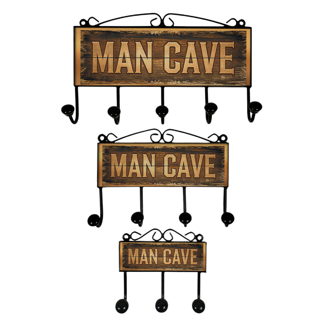 Rustikales Holzdesign Man Cave Kleiderhaken Leiste mit 3 Haken