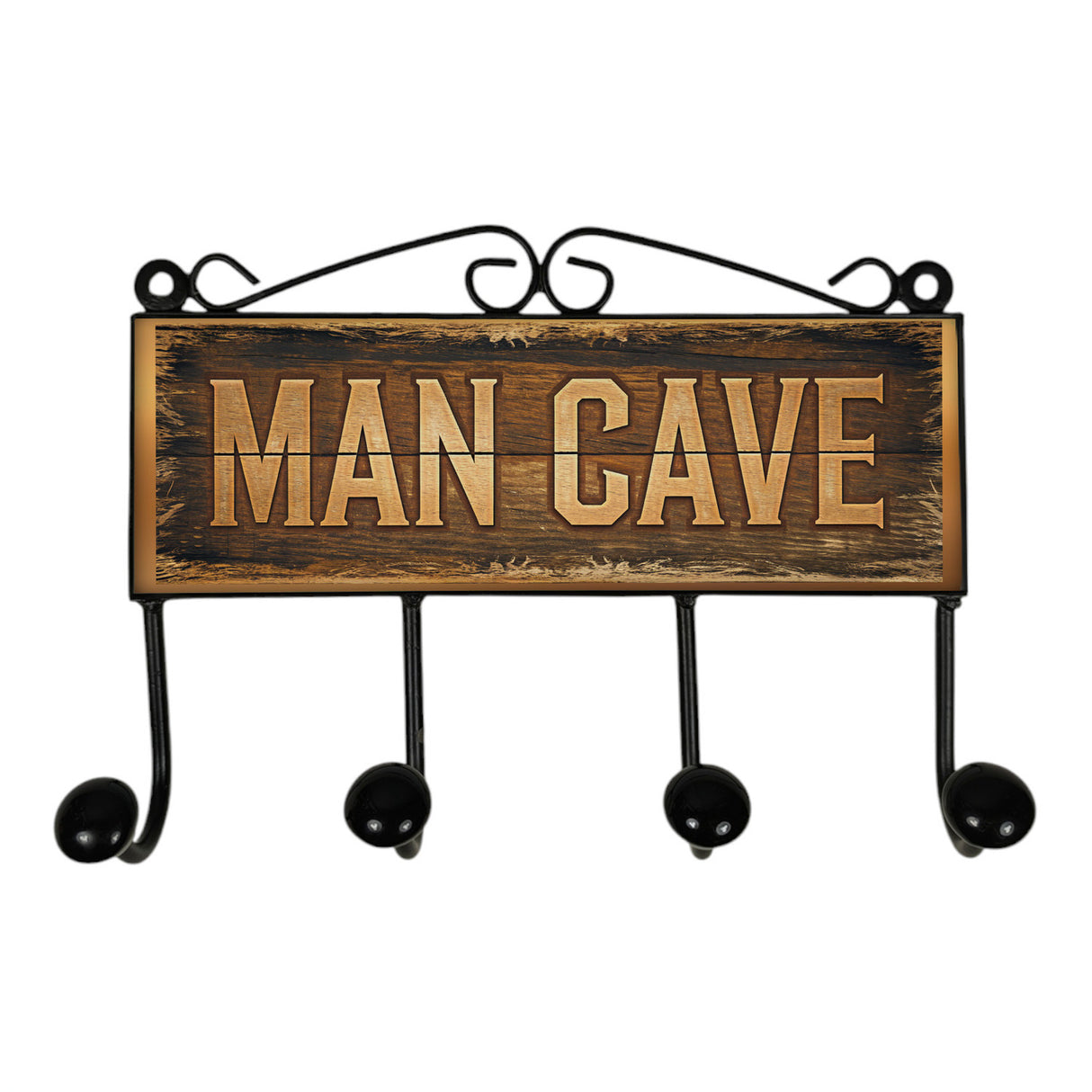 Rustikales Holzdesign Man Cave Kleiderhaken Leiste mit 3 Haken