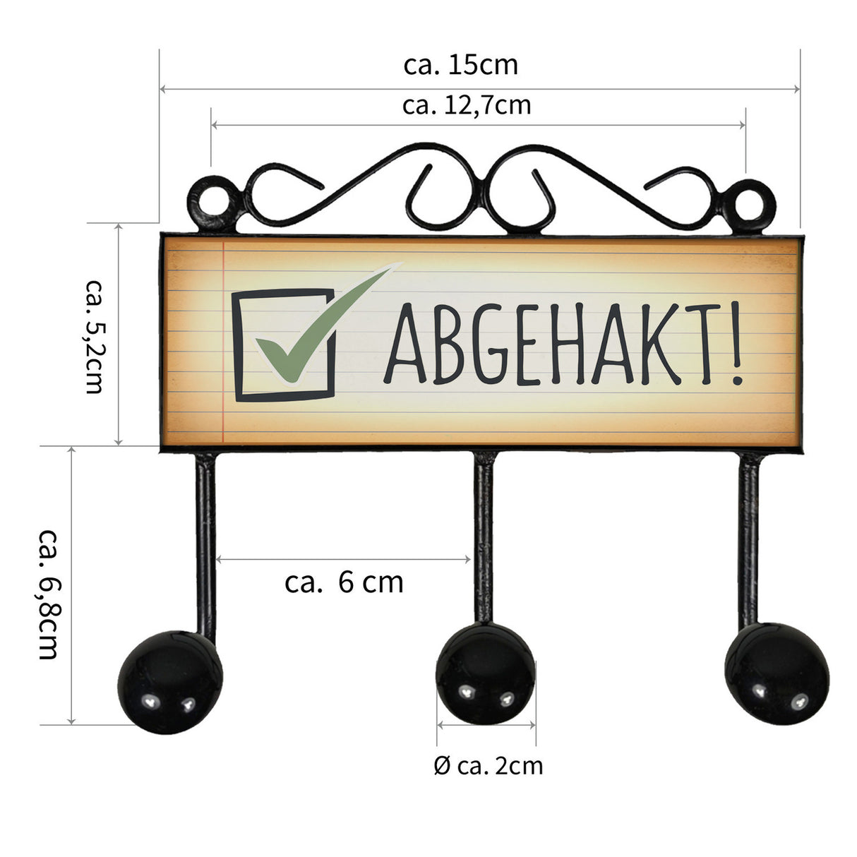 Abgehakt! Wortwitz Kleiderhaken Leiste mit 3 Haken