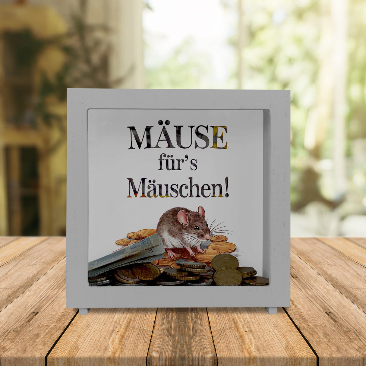 MÄUSE für's Mäuschen Spardose Maus auf Münzen