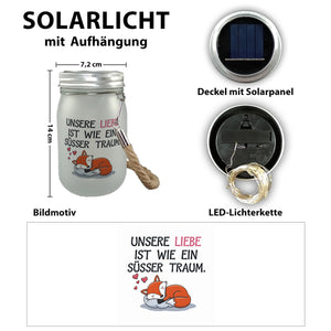 Fuchs Solarlicht zum Valentinstag - süsser Traum