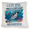 Lass uns abtauchen Pinguin Kissen Unterwasserszene