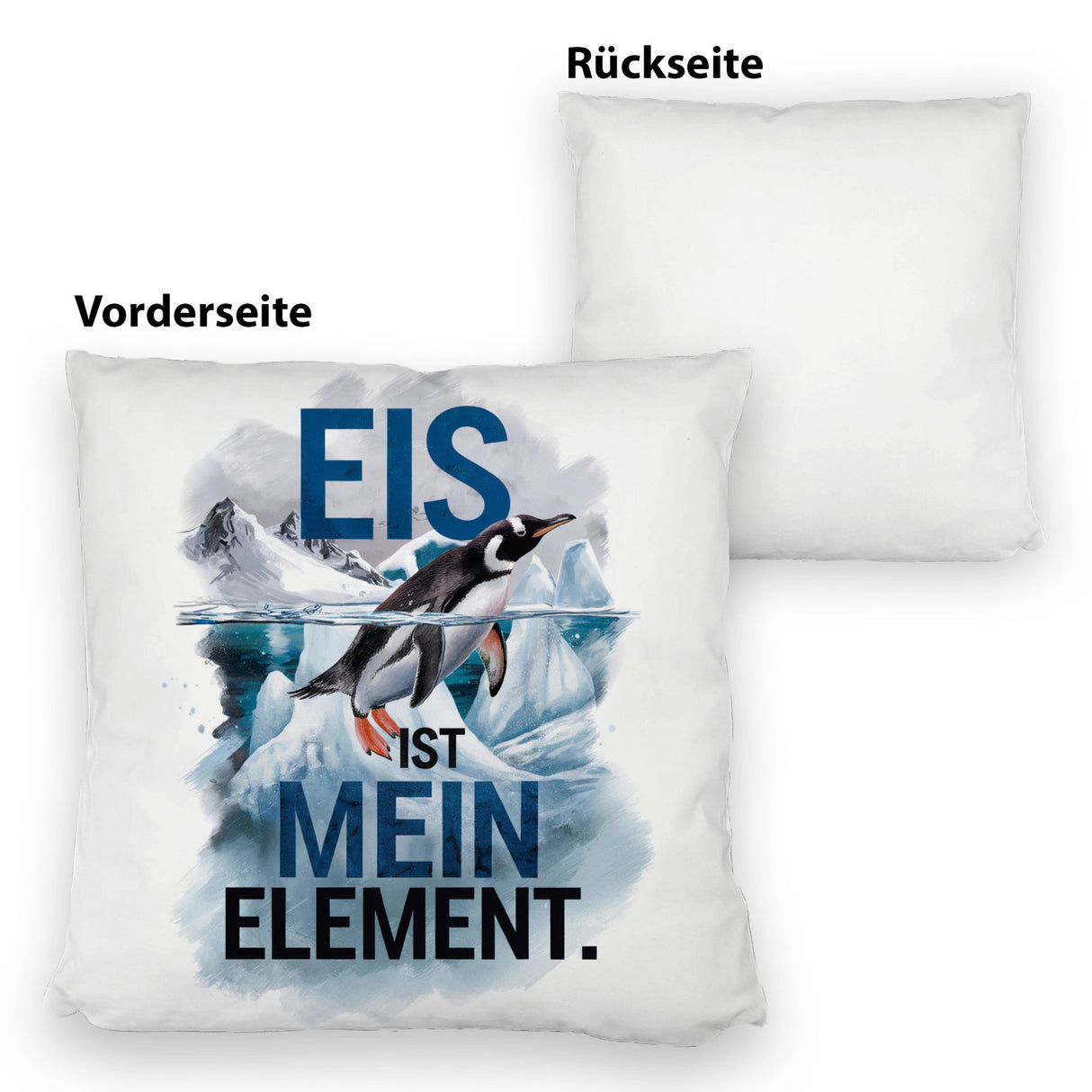 Eis ist mein Element Kissen Pinguin im Eis