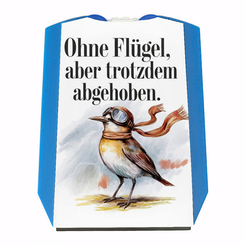 Vogel mit Fliegerbrille Abgehoben Parkscheibe