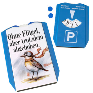 Vogel mit Fliegerbrille Abgehoben Parkscheibe