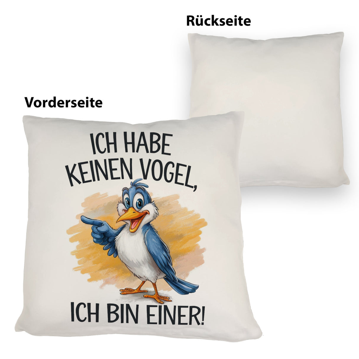 Cartoon Vogel Ich bin ein Vogel Kissen