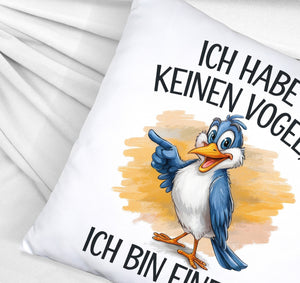 Cartoon Vogel Ich bin ein Vogel Kissen