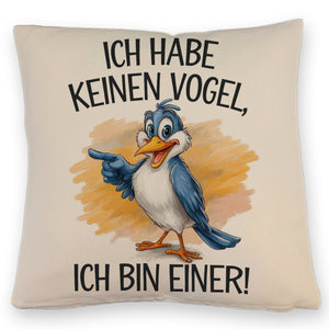 Cartoon Vogel Ich bin ein Vogel Kissen