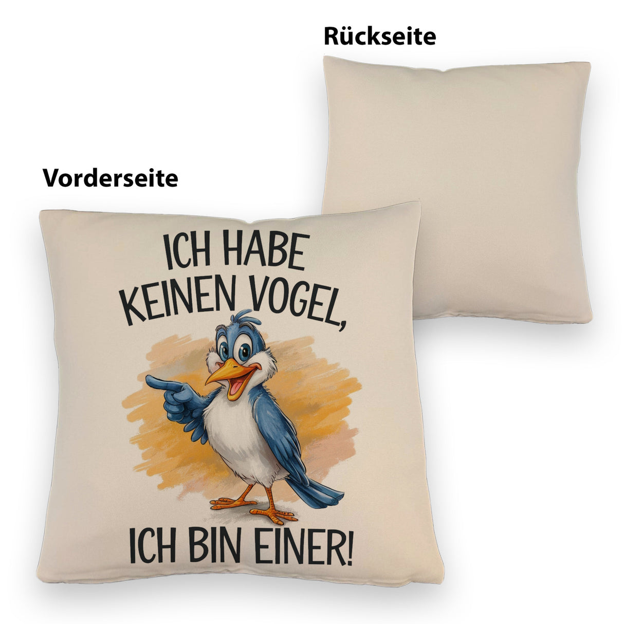 Cartoon Vogel Ich bin ein Vogel Kissen