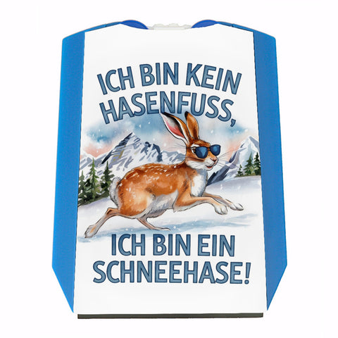 Alpenschneehase mit Sonnenbrille Parkscheibe Kein Hasenfuss, Schneehase