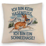 Alpenschneehase mit Sonnenbrille Kissen Kein Hasenfuss, Schneehase