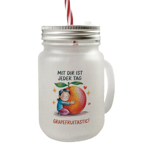 Grapefruit Umarmung Grapefruitastic Trinkglas mit Bambusdeckel