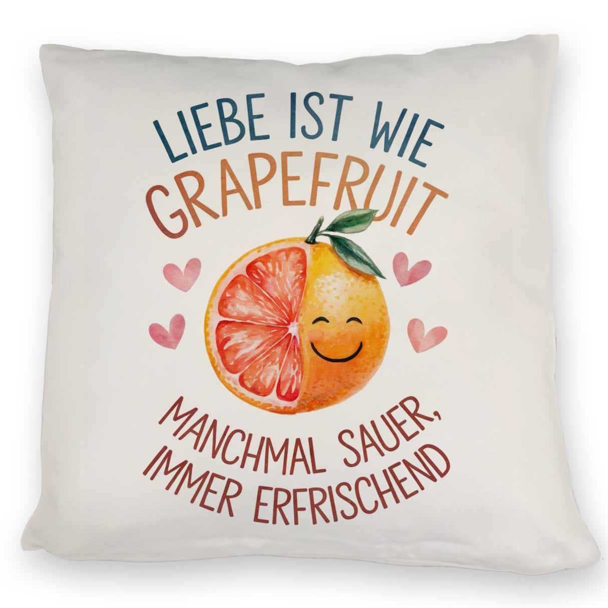 Grapefruit Kissen Liebe ist erfrischend