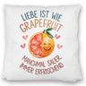 Grapefruit Kissen Liebe ist erfrischend