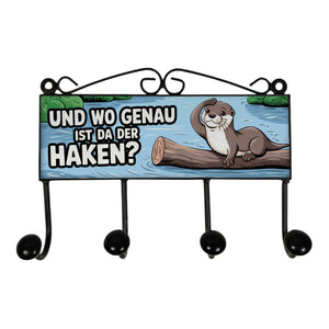 Otter mit Spruch Kleiderhaken Leiste mit 3 Haken - Wo ist der Haken?