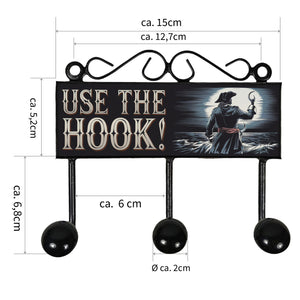 Use the Hook! Pirat Kleiderhaken Leiste mit 3 Haken