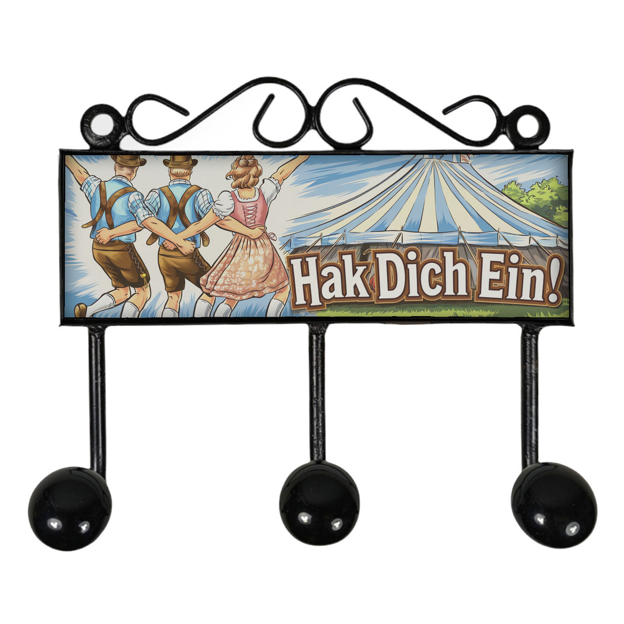 Bayerische Tracht Hak Dich Ein Kleiderhaken Leiste mit 3 Haken