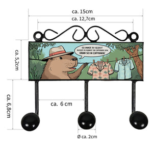 Capybara Kleiderhaken Leiste mit 3 Haken - Sei immer du selbst