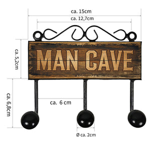 Rustikales Holzdesign Man Cave Kleiderhaken Leiste mit 3 Haken