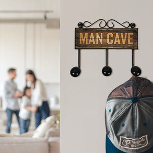 Rustikales Holzdesign Man Cave Kleiderhaken Leiste mit 3 Haken