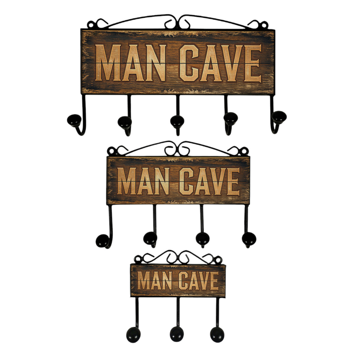 Rustikales Holzdesign Man Cave Kleiderhaken Leiste mit 3 Haken