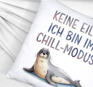 Seehund im Chill Modus Kissen