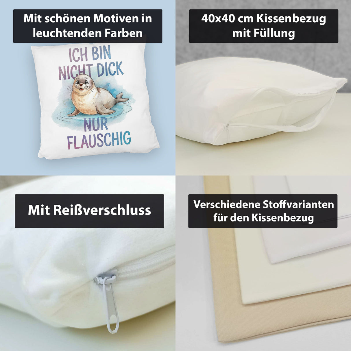 Flauschige Robbe - Nicht dick nur flauschig Kissen