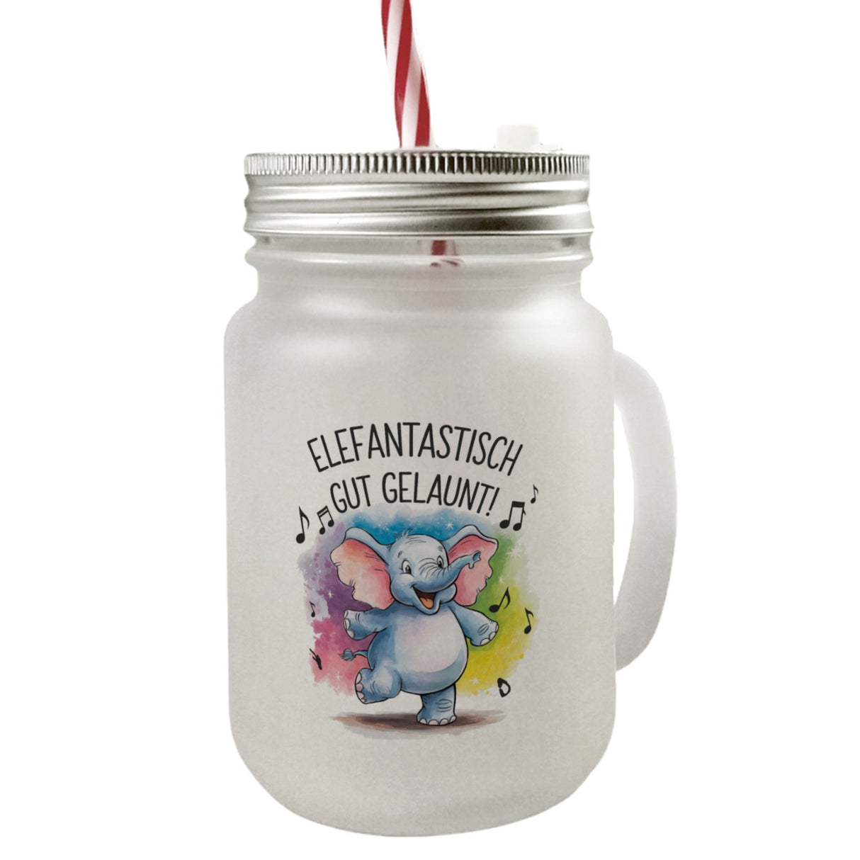 Tanzender Elefant - Elefantastisch gut gelaunt Trinkglas mit Bambusdeckel