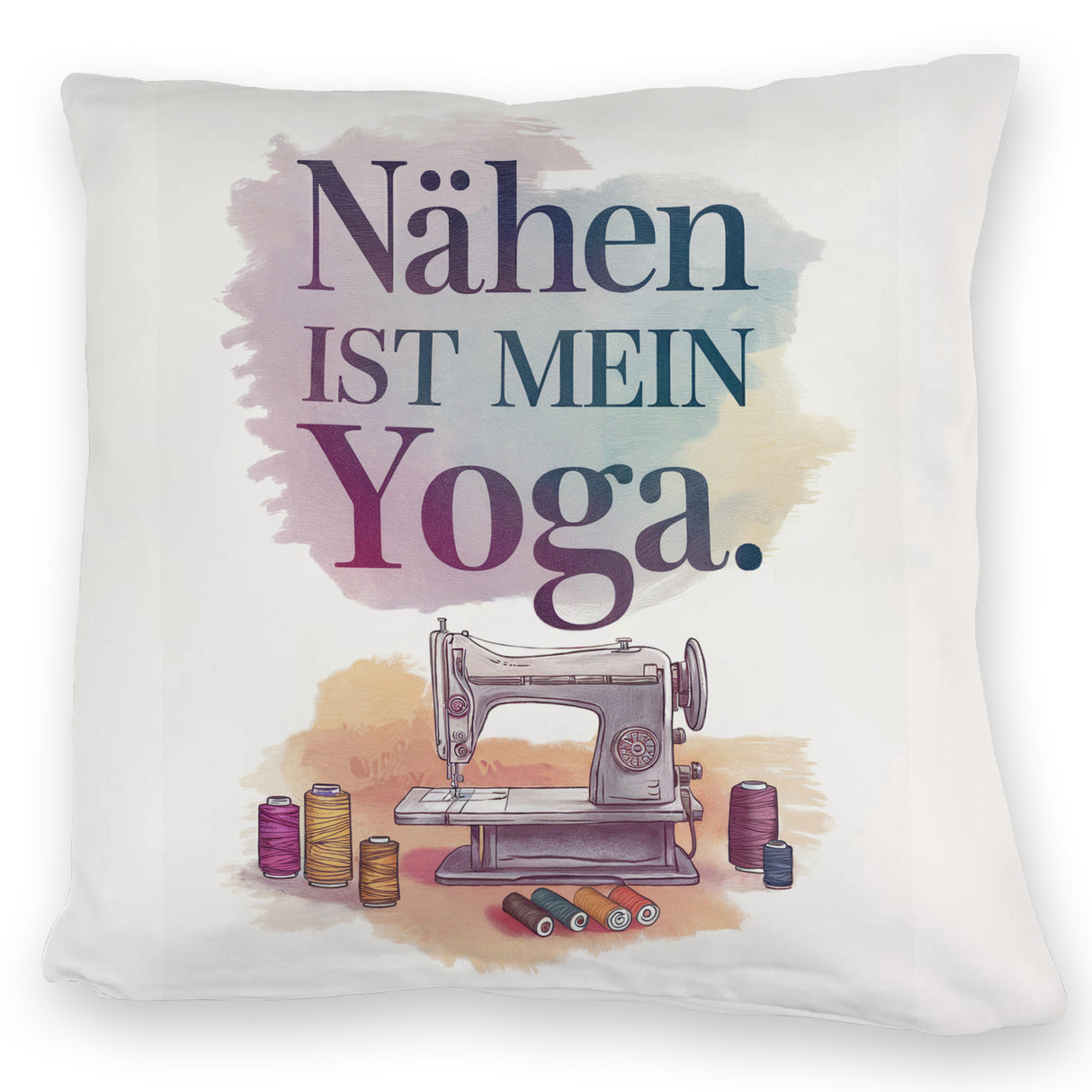 Nähen ist mein Yoga Kissen mit Nähmaschine