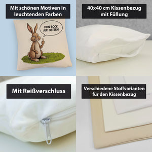 Kein Bock auf Ostern Kissen mit Mittelfinger-Hase