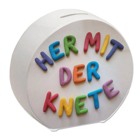 Her mit der Knete Spardose
