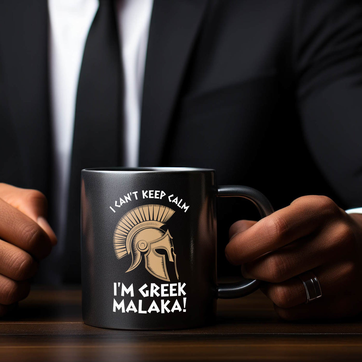 Griechischer Helm Tasse - I can't keep calm Malaka