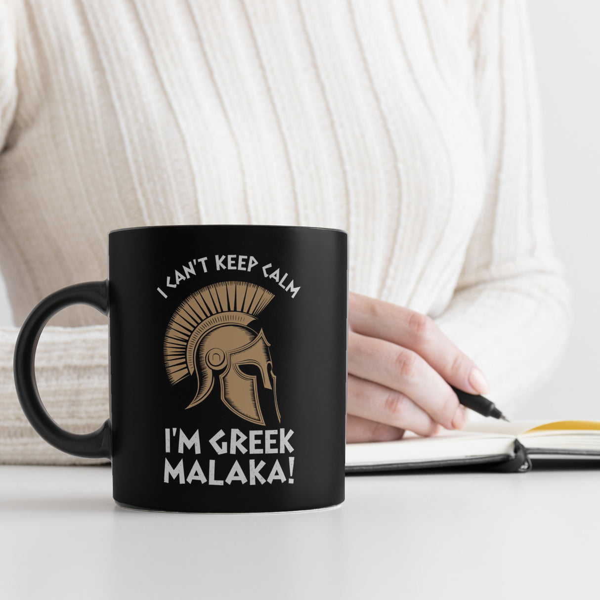 Griechischer Helm Tasse - I can't keep calm Malaka