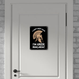 Griechischer Helm Metallschild in 15x20 cm - I can't keep calm Malaka