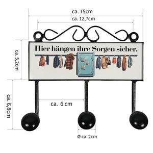 Tresor - Sorgen hängen sicher Kleiderhaken Leiste mit 3 Haken
