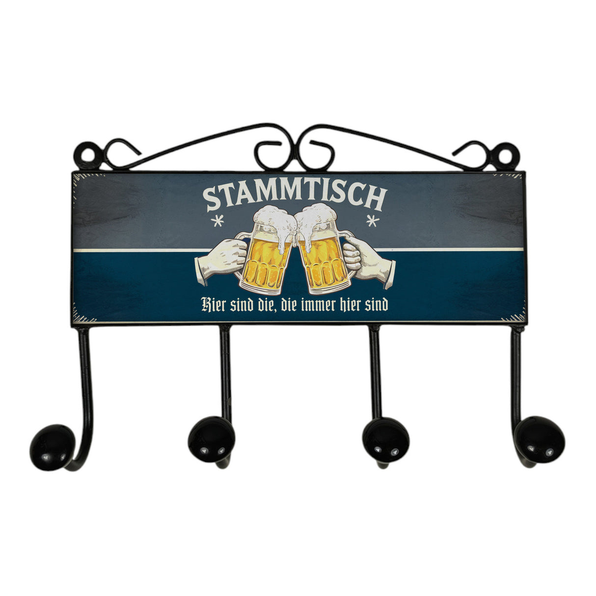 Stammtisch Kleiderhaken Leiste mit 3 Haken im Vintage Style