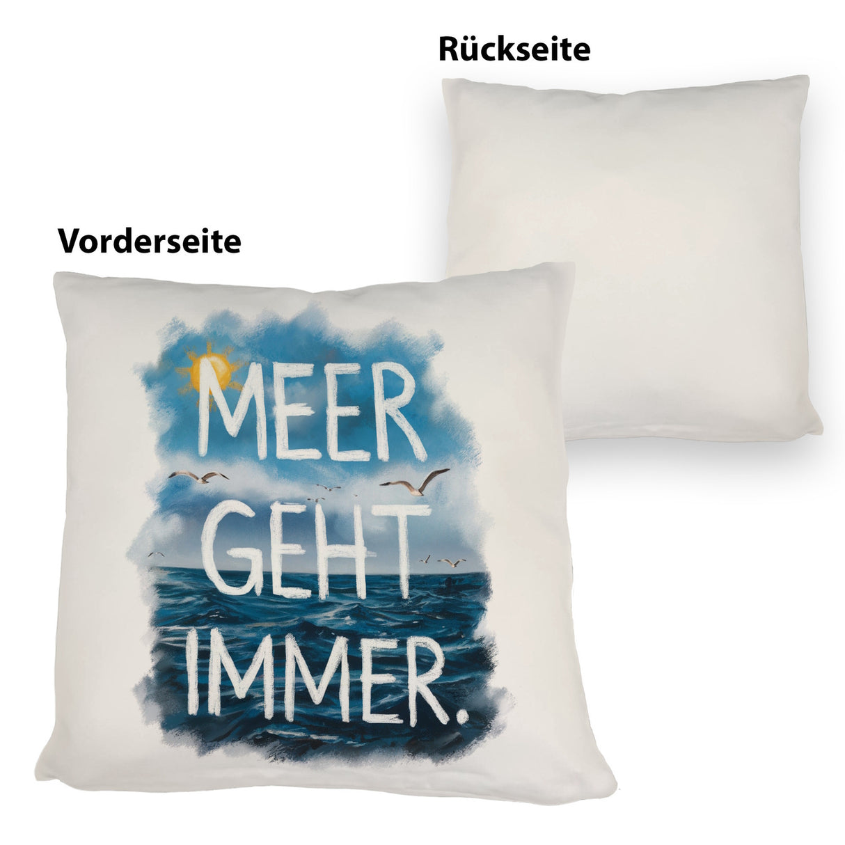 Meer geht immer Kissen Aquarell Design