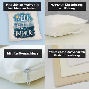 Meer geht immer Kissen Aquarell Design