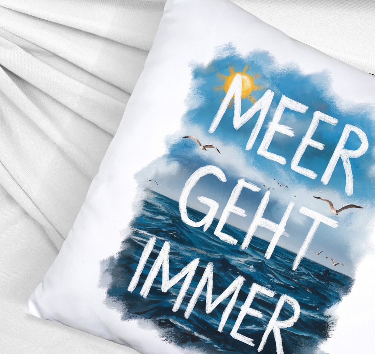 Meer geht immer Kissen Aquarell Design