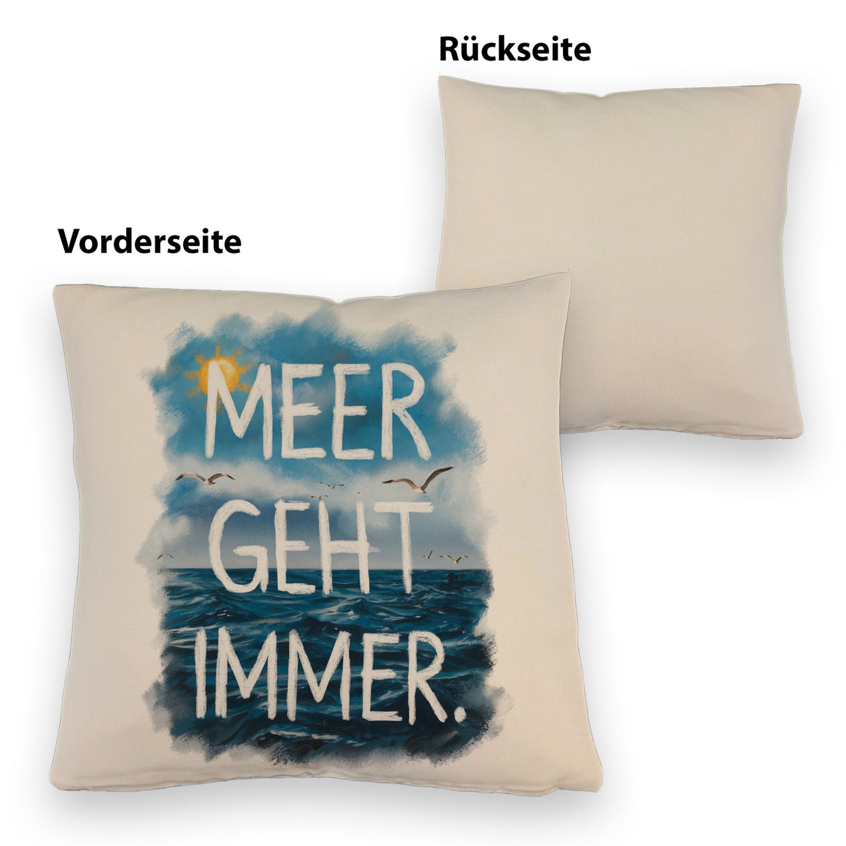 Meer geht immer Kissen Aquarell Design