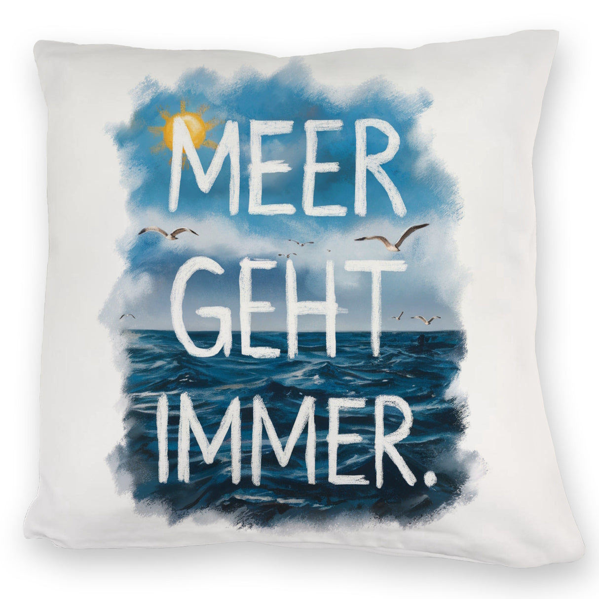 Meer geht immer Kissen Aquarell Design