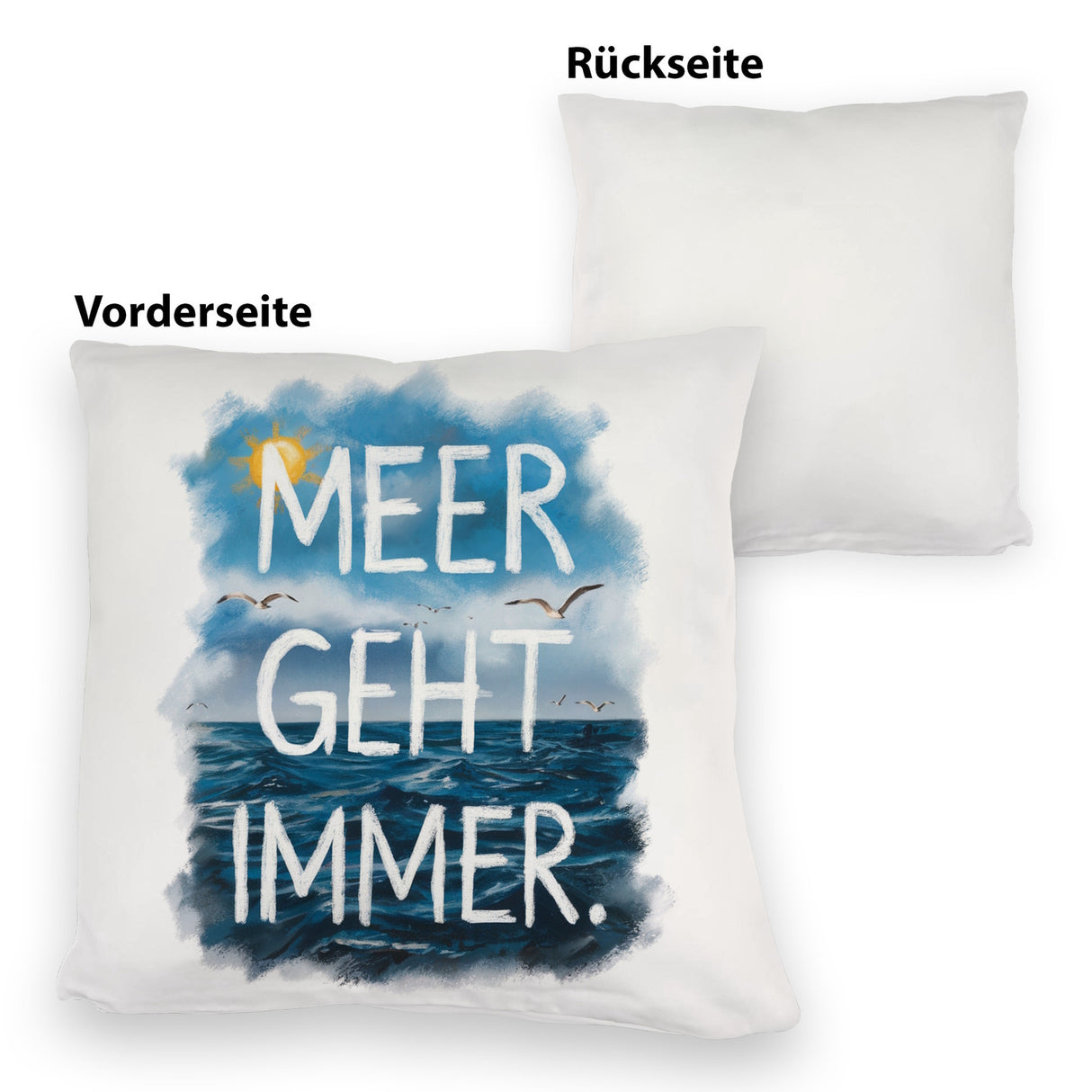 Meer geht immer Kissen Aquarell Design