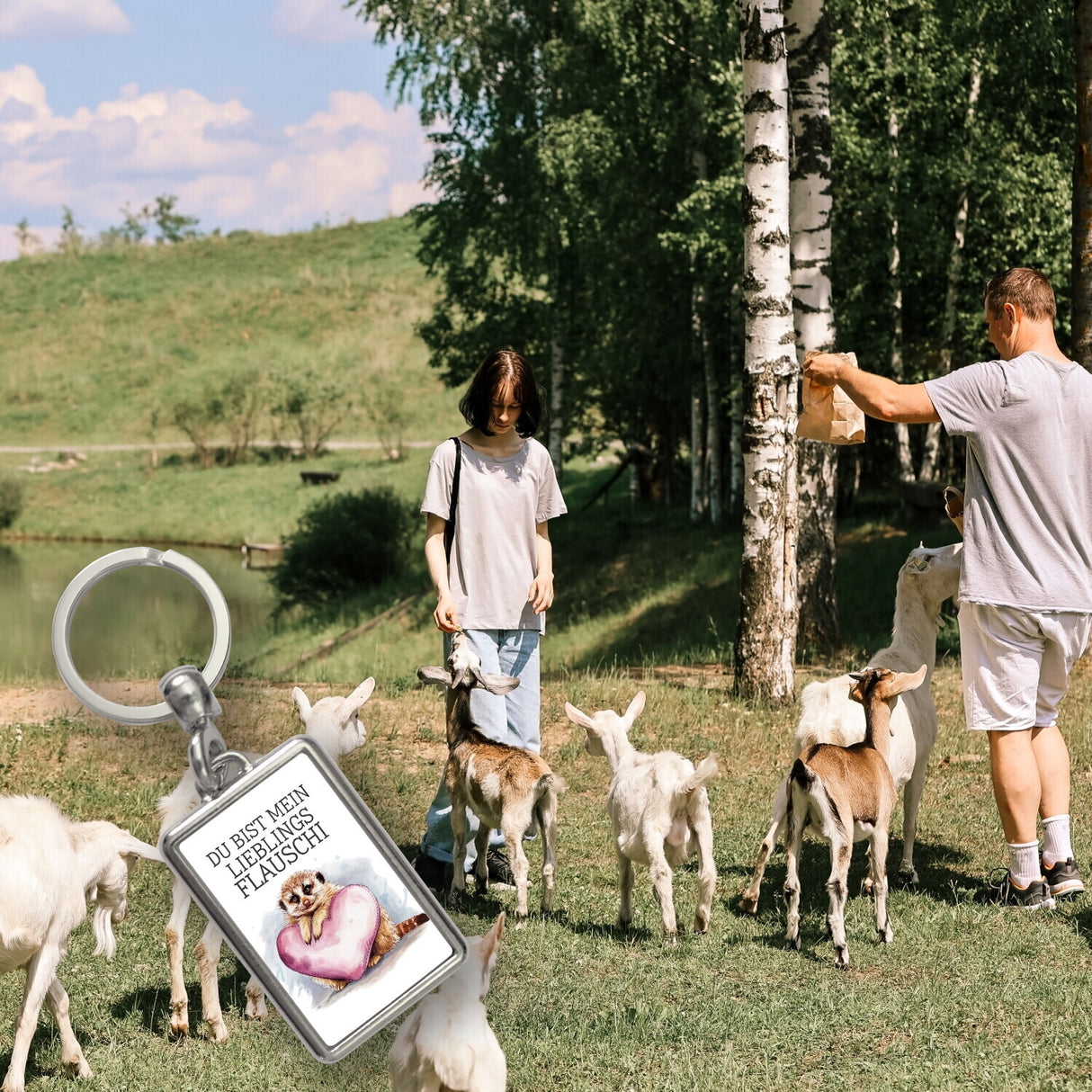 Erdmännchen Lieblings Flauschi Schlüsselanhänger