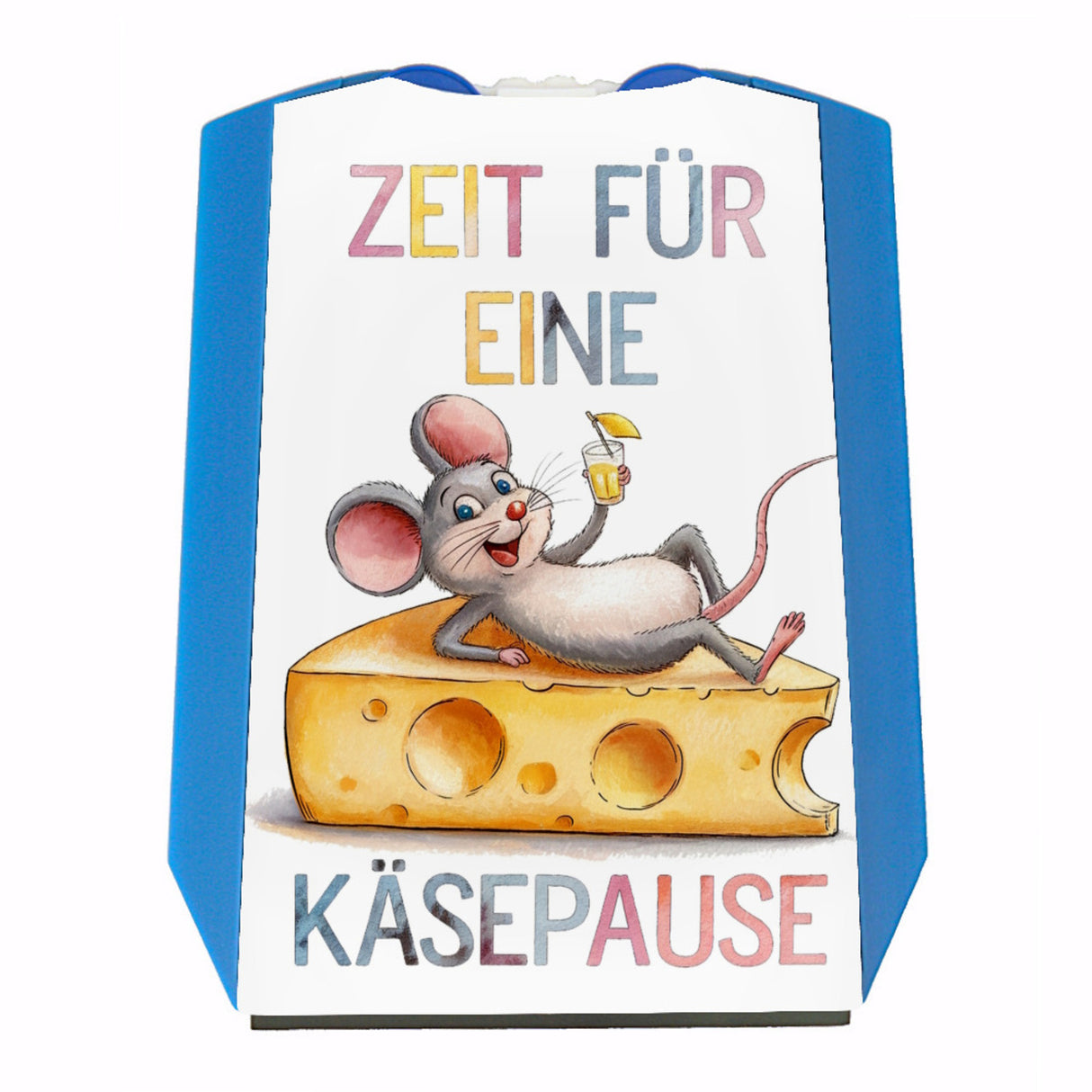 Fröhliche Maus auf Käse Parkscheibe Käsepause