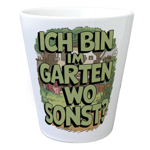 Im Garten, wo sonst? Blumentopf Gartenszene