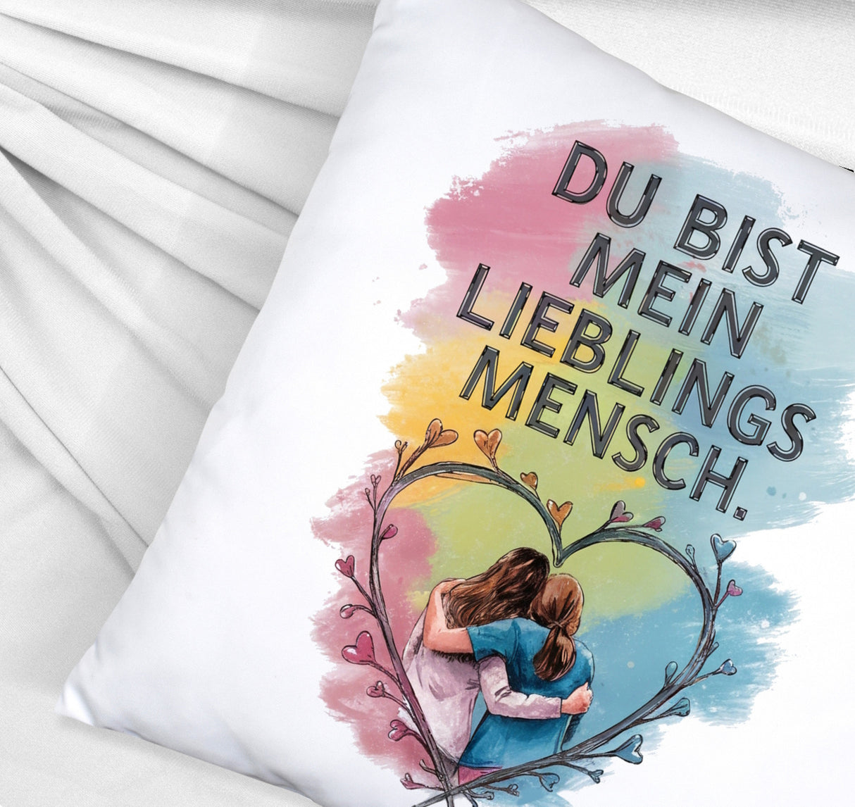 Bist mein Lieblingsmensch Kissen mit Zwei Freundinnen