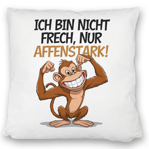 Nicht frech sondern Affenstark Kissen mit Cartoon Affe