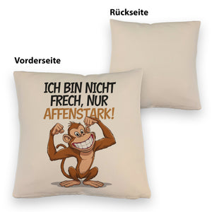 Nicht frech sondern Affenstark Kissen mit Cartoon Affe